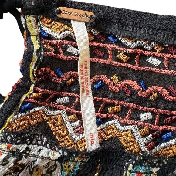 Free People Dance Magic Embroidered Tunic Dress Embroidery Mini Small Oversized - Picture 7 of 7